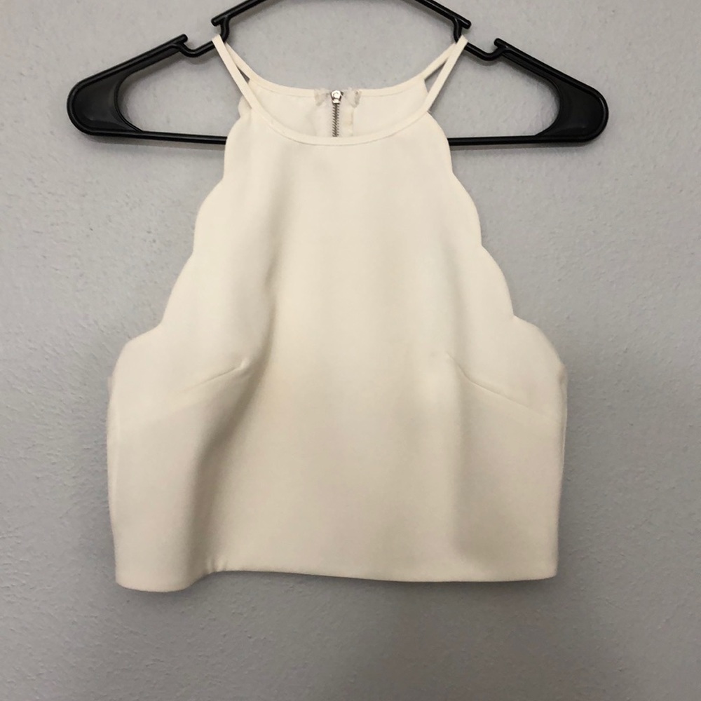 Crochet cream crop top